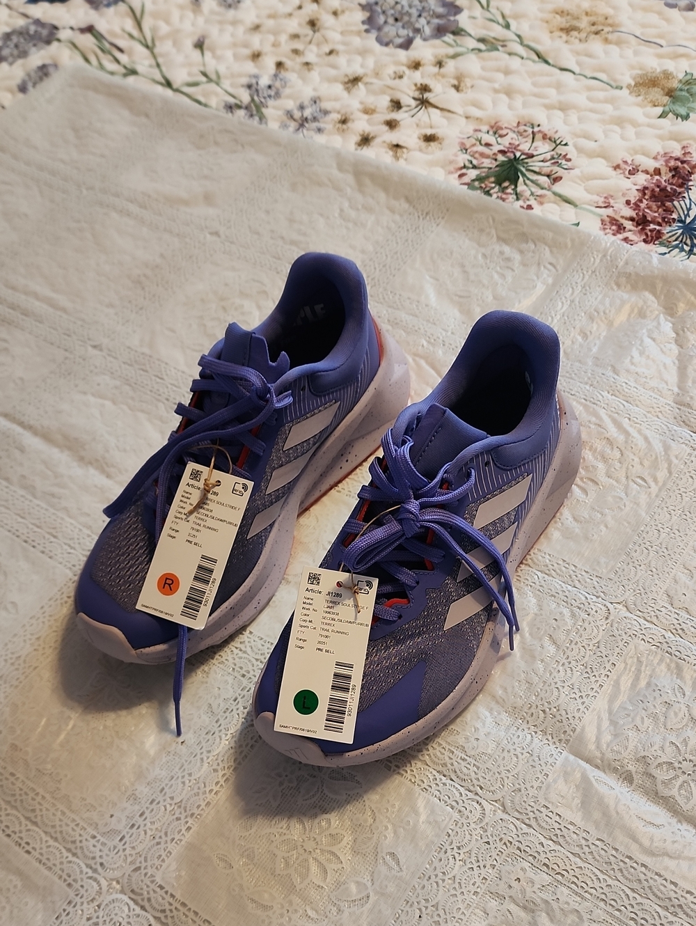 adidas Women's Purple Lace-Up Athletic Sneakers